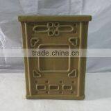 Garden Fiberglass Clay Antique Square Stool thumbnail-4