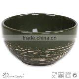 Round Shape Ceramic Rice Bowl With Silk Screen Antique Brush thumbnail-1