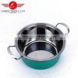 Hot Selling 3pcs Colorized Stainless Steel Soup Pot Kitchen Cookware With Decal thumbnail-6
