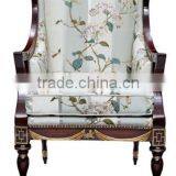 Classic Elegant English Style Royal Armchair With High Quality Upholstery Fabric and Golden Highlights BF12-05254e thumbnail-1