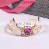 Crystal Heart Angel Wing Cuff Bangle Gold Angel Wing Cuff Bangle thumbnail-6