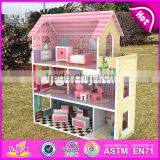 New Design 3 Floor Toddlers Pretend Toys Wooden Miniatures and Dollhouse W06A234 thumbnail-3