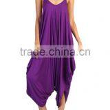 Latest Designs Loose Fit Jumpsuit Wholesale Women Scoop Neckline Jumpsuit In Purple Wholesale China Factory thumbnail-2