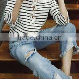 Custom Ripped Ladies Denim Jeans Lateset Jeans