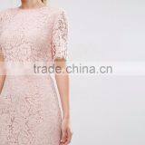 Women's Lace Crop Top Midi Pencil Dress thumbnail-3
