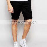 High Quality Custom Two Back Pocket Men's Black Slim Fit 97% Cotton 3% Elastane Stretch Twill Concealed Fly Casual Hot Shorts thumbnail-1
