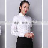 2015 Wholesale Mandarin Collar Ladies Office White Shirt thumbnail-2