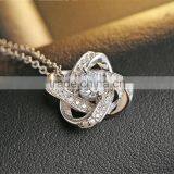 2017 New Fashion Hollow Flower CZ Pendant Necklace Jewelry Eternal Lucky Star Necklace thumbnail-3