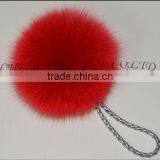 CX-P-23A Genuine Fox Fur Pendant Fur Ball Key Chain Key Ring~ MIXED COLOUR thumbnail-3