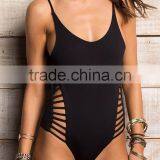 Ladies Black and Side Strap One-piece Swimwear thumbnail-1