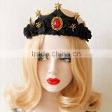 Queen Style Hair Bands for Women Elastic Crown Hair Accessories Girls Lace Wedding Hair Hoop thumbnail-2