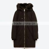 High Quality Fashion Black Parka Italian Fur Coats for Lady thumbnail-2