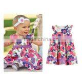 Print Flowers Cotton Summer Newborn Baby Dress thumbnail-1