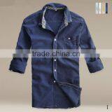 2015 100%cotton Customized Feather Embroidered Slim Fit Men Dress Basic Shirt Wholesale thumbnail-1