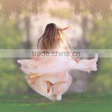 Little Girls Peach Tutu Long Maxi Dress Flower Girls Floor Length Wedding Dress thumbnail-4