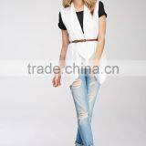 Fully Lined Sleeveless Longline Women Vest Lightweight Vest 2015 thumbnail-6