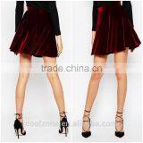 Fully Lined Soft-touch Skater Skirt Women, Velvet Mini Skirts 2015 thumbnail-1