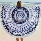 Large Circle Custom Printing Cotton Round Beach Towel thumbnail-1
