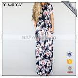 Custom Made Women Summer Floral One Piece Long Dress ,women Floral Maxi Dress Beach thumbnail-1