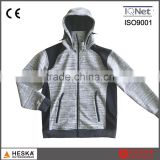 OEM cheap mens knitted softshell melange fleece jacket winter coats