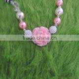 Children Plastic Necklace Girl Party Pearl Necklace With Rose thumbnail-4