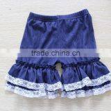 Boutique Wholesale Baby Denim Ruffle Lovely Shorts Summer Infant Toddler Girl Shorts thumbnail-2