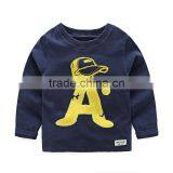 Wholesale Spring Cotton Long Sleeves Boys Kids Round Neck T-shirt thumbnail-2