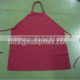 Burgundy 100%MJS Spun Polyester Bib Apron With Tubular Ties 7.2OZ