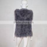 SJ007 Hooded Women Ostrich Feather Vests thumbnail-2