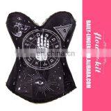 Stylish New Sexy Black Egypt Style Printing Halloween Costume Overbust Corset thumbnail-1