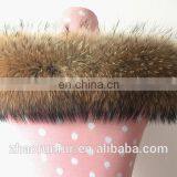 Real Raccoon Fur Collar for Garment Wholesaler Raccoon Fur Trim/piping thumbnail-6
