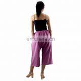 NAPAT Cotton Loose Pants Wide Leg Half Trousers Elastic Waist thumbnail-2