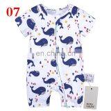 2019 Summer Whale Ocean Newborn Baby Boys Overalls Clothes With Short Sleeves Cotton Rompers Baby Clothes Over 40styles thumbnail-1