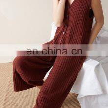 Women Cashmere Sleeveless One Piece Jumpsuit Wide Leg Loose Rompers thumbnail-2