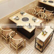 Hot Pot Restaurant Table Buffet Barbecue Skewer Incense Induction Cooker Commercial Hot Pot Table And Chair Combination