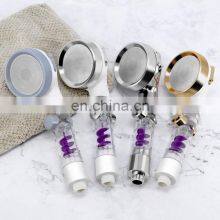 Handheld High Pressure Turbo Fan Shower Head Stop Button Filter Hand Shower With Turbocharged Blades thumbnail-3