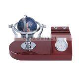 Classical Blue Globe Displaying Set Wood Globe Pen Holder thumbnail-1