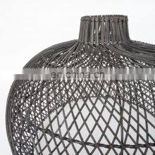 Black Rattan Pendant Light High Quality Hanging Woven Lamp Shade Best Price Wholesale Vietnam Cheap Wholesale thumbnail-3
