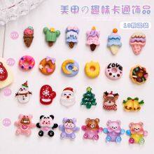 Christmas Cartoon Nail Accessories New Ice Cream Donuts Cute Little Bear Snowman Three-dimensional Nail Decoration Diamond