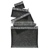 Multi Purpose 4 Pcs Mesh Bag Set Travel Cosmetics Organizer Business Card Organizer With Zebra Leather Trim thumbnail-2