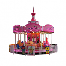 Plastic Horse Toy Ride Kids Machine Electric For Children Amusement Vintage Carousel thumbnail-1