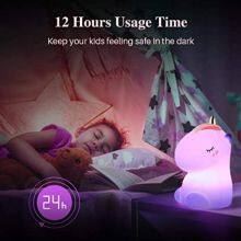 3500K Nursery Silicone USB Portable Color Charging Cute LED Unicorn Night Lights for Kids Bedroom Decor Birthday Gift thumbnail-6