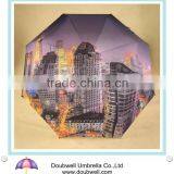 City Printed Automatic Foldable Umbrella, Custom Print Umbrella