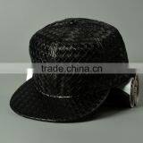 Latest Fashion Trend All Match Weave Design Plain Flat Brim Caps Blank Snapback thumbnail-2