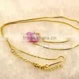 Synthetic 8*10mm Bubble Gum Opal Hamsa Shape 18K Plated Chain 925 Sterling Silver Necklace thumbnail-6