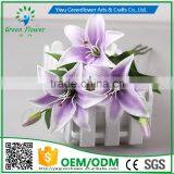 2016 Wholesale Multicolor Latex Artificial PU Flowers Lily Real Touch Bouquet Wedding Bridal Decor Display Flower thumbnail-3