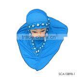 2014 New Style Fashion Islamic Muslim Scarf Blue Fresh Spring Scarf thumbnail-1