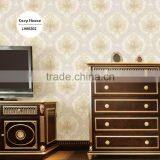 Remnants Deep Embossed Vinyl Wallpaper, Black and Silver Gorgeous Damask Wall Sticker for Shop , Best Wall Sticker Pattern thumbnail-2