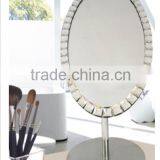 155*150*330mm acrylic trim single size oval mirror hollywood style makeup mirror stand