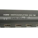 High Quality 2x2 HDMI Switch Splitter 2 in 2 out HDMI Switch Splitter